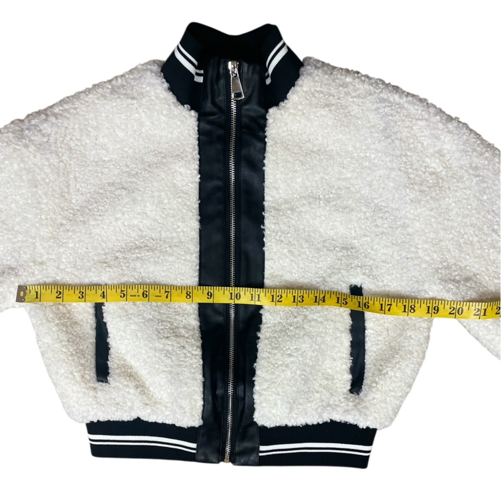 Avec Les Filles Sherpa Fleece Varsity Bomber Jacket NWT - Picture 10 of 16